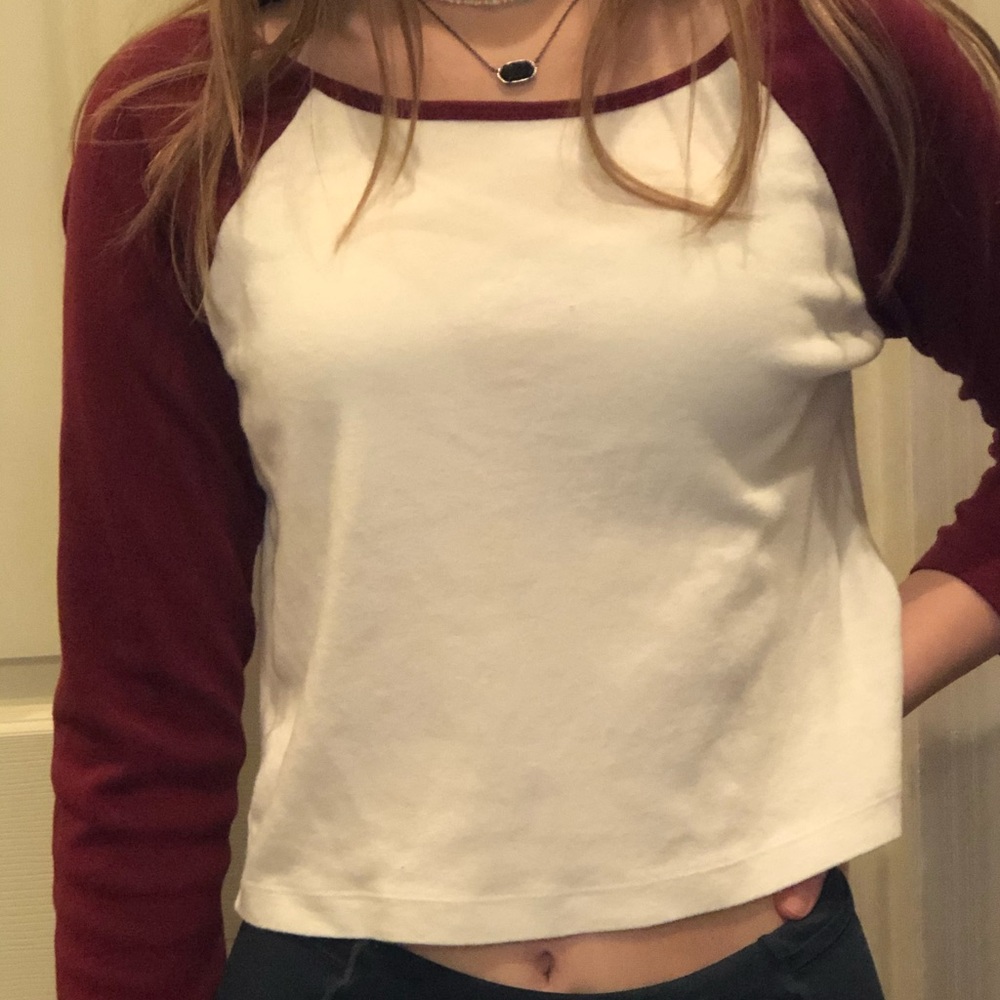 white and red long sleeve